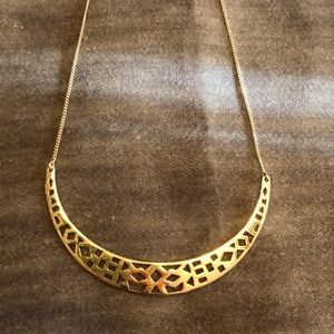 Stella & Dot Gold Toned Crescent Shaped Necklace